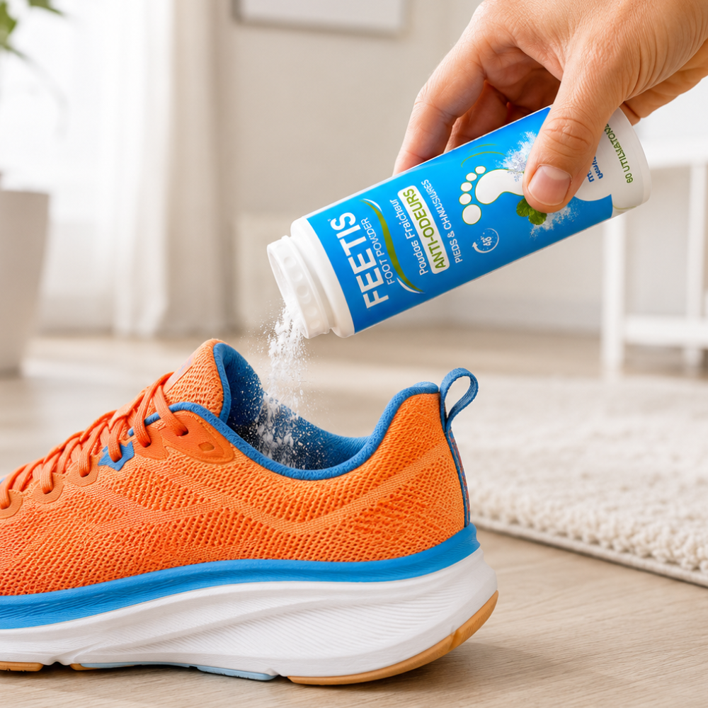 Feetis soupoudrer chaussures poudre fraîcheur pieds et chaussures absorbe l'humidité, enlève les mauvaises odeurs